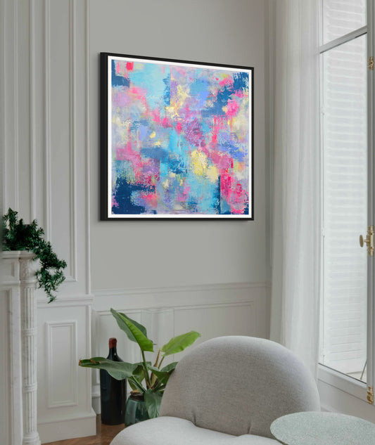 Installation image of Jog My Memory in a sunny living room.