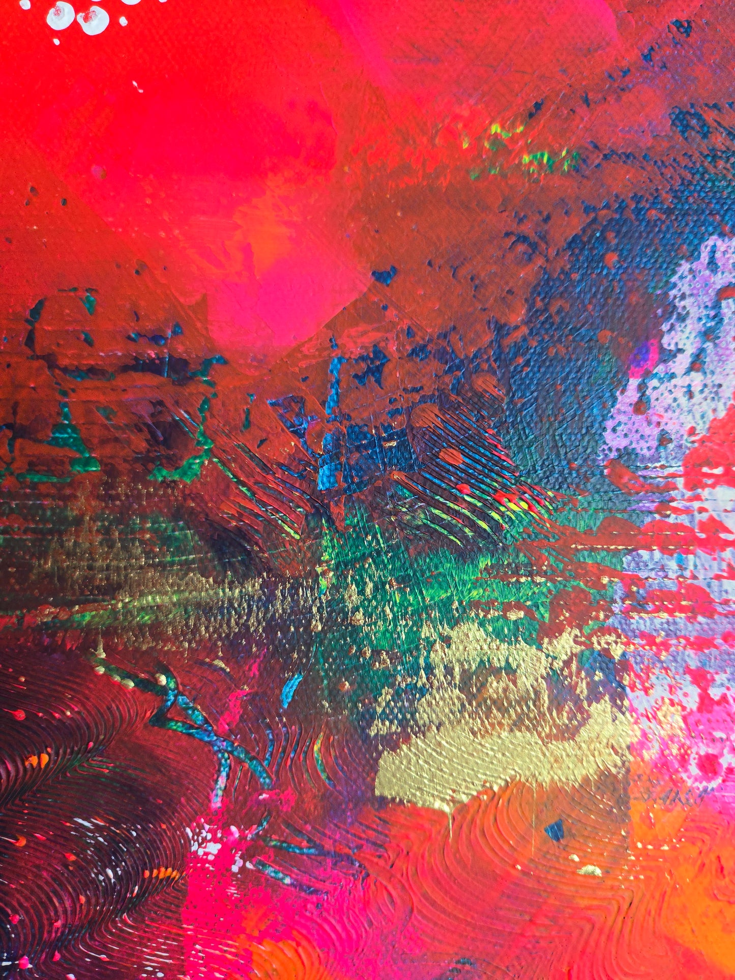 Abstract art with vibrant colors and textures