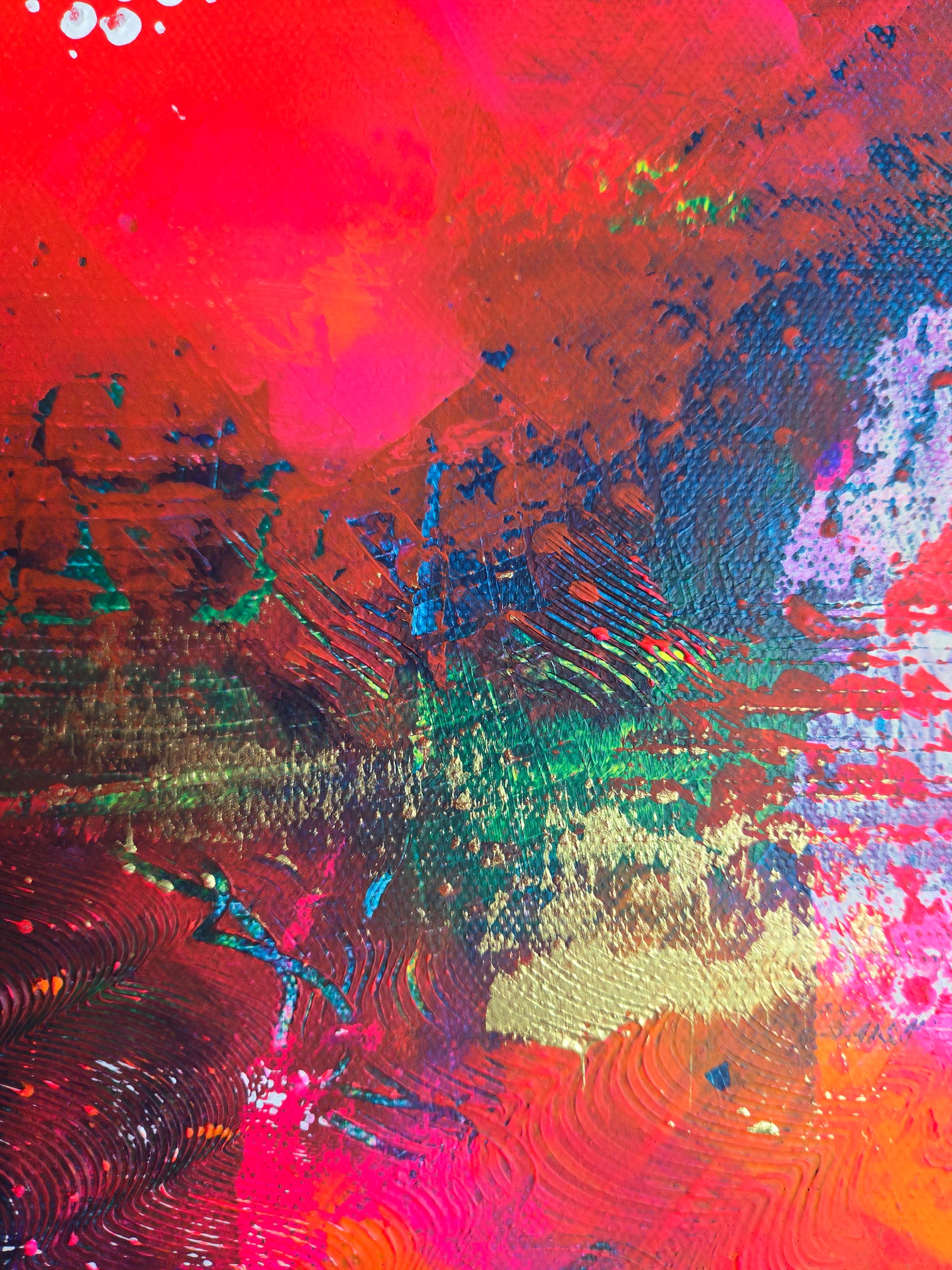 Abstract art with vibrant colors and textures