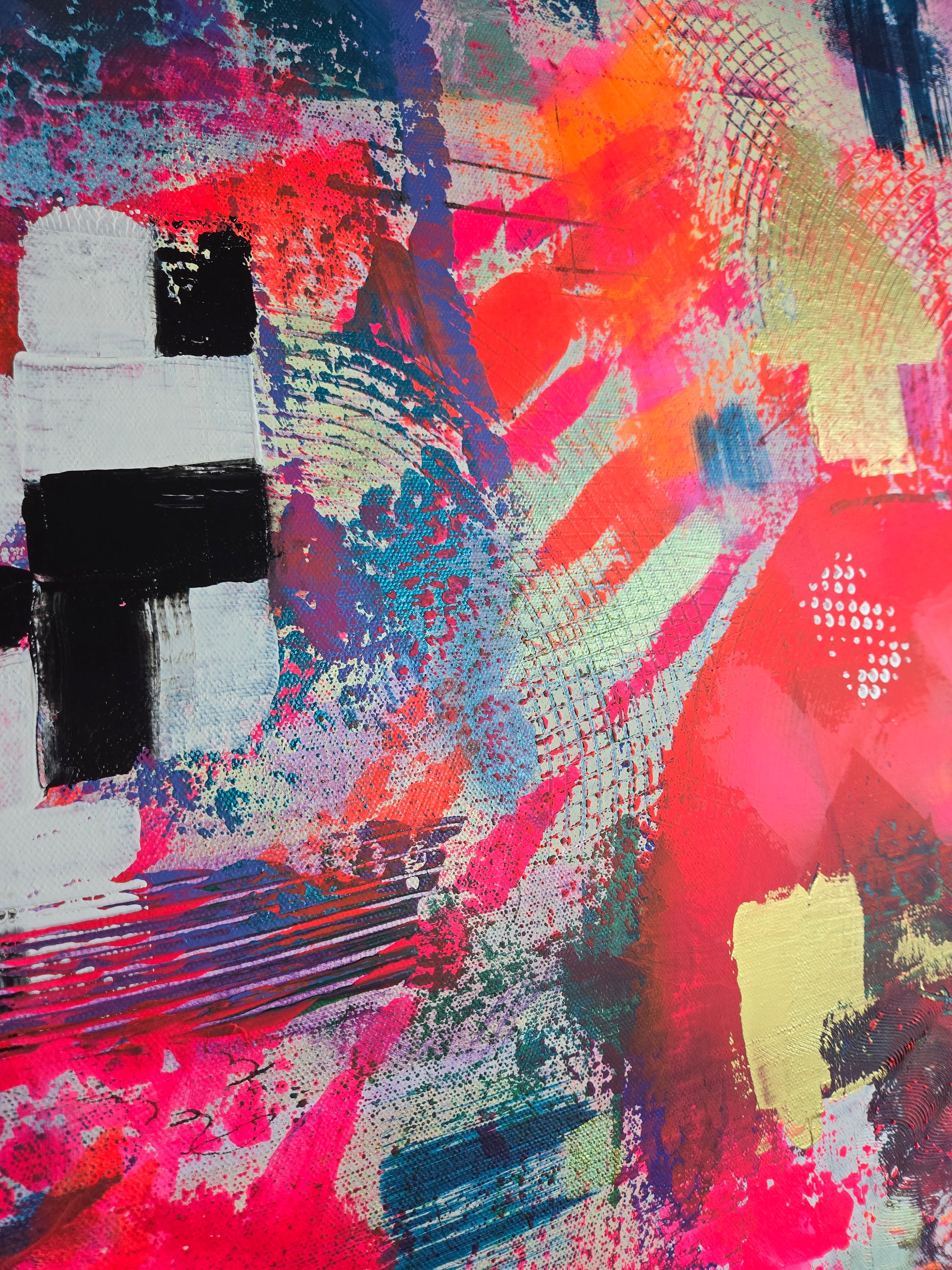 Abstract art with vibrant colors and textures
