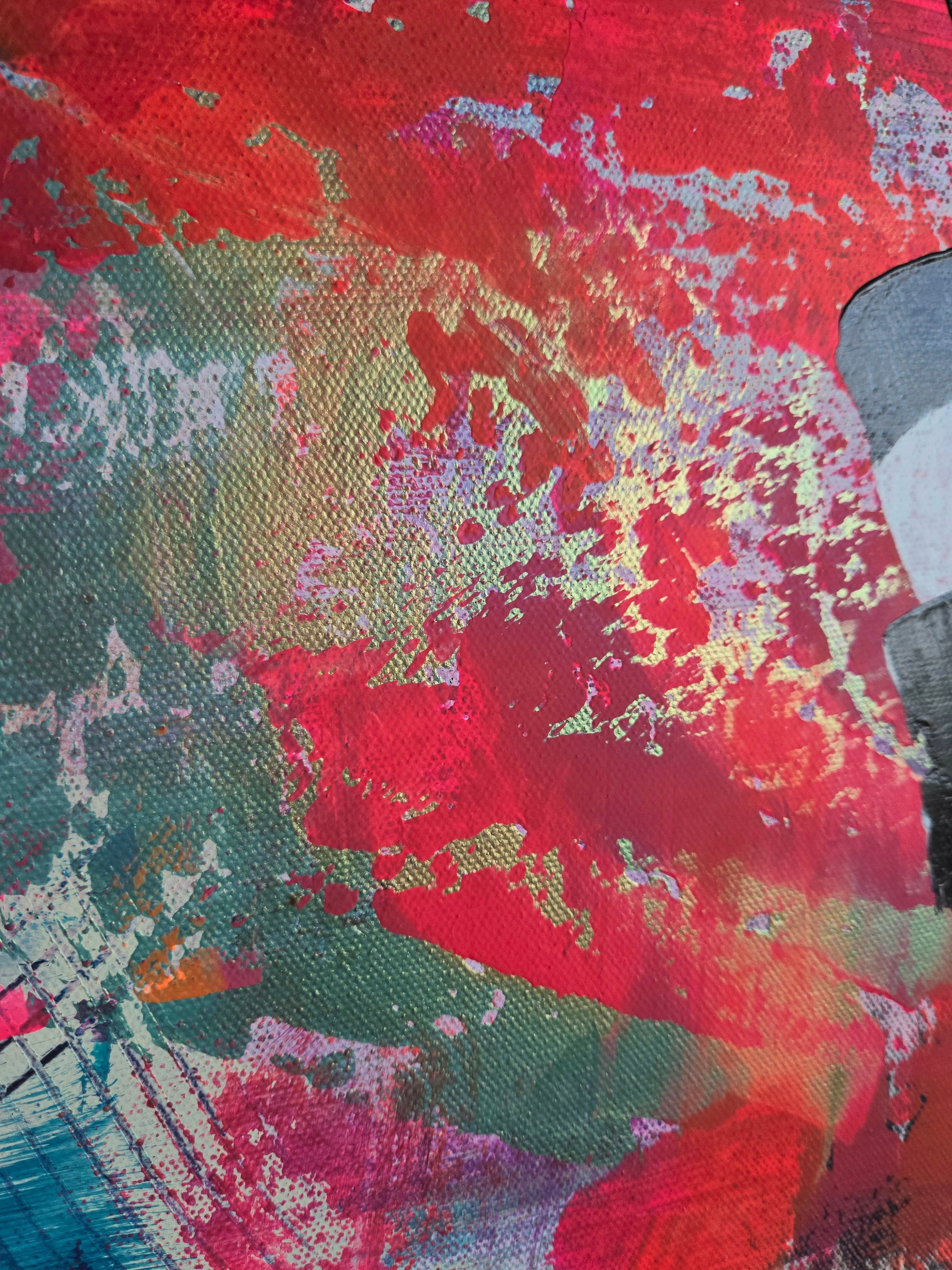 Abstract multicolored pattern on a textured surface