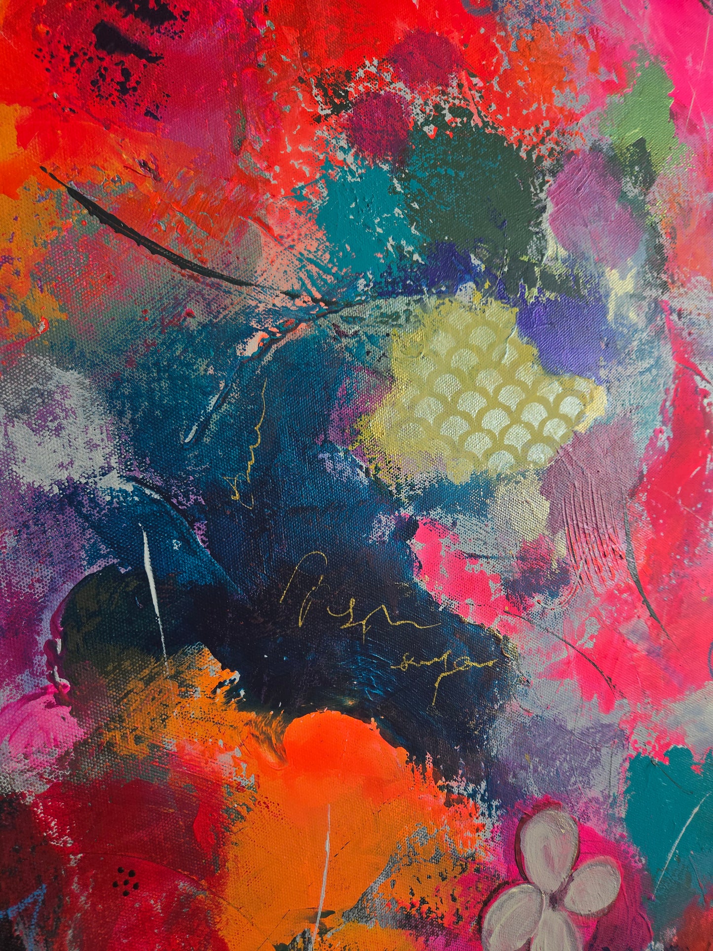 Abstract art with vibrant colors and textures